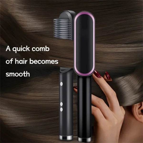 Electric Hair Straightening And Curling Comb/brush – Dual-purpose